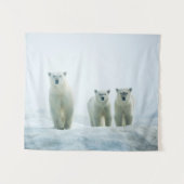 Kutest Baby Animals | Drie jonge Polar-Beren Wandkleed (Voorkant (horizontaal))