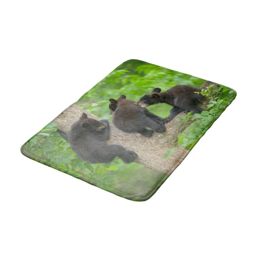 Kutest Baby Animals | Drie jonge zwarte Beren kubu Badmat (Gekanteld)