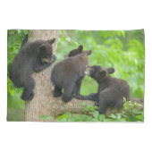 Kutest Baby Animals | Drie jonge zwarte Beren kubu Kussensloop (Achterkant)