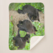 Kutest Baby Animals | Drie jonge zwarte Beren kubu Sherpa Deken (Voorkant)