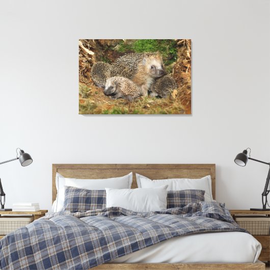 Kutest Baby Animals | Eelfamilie Canvas Afdruk (Insitu (Slaapkamer))