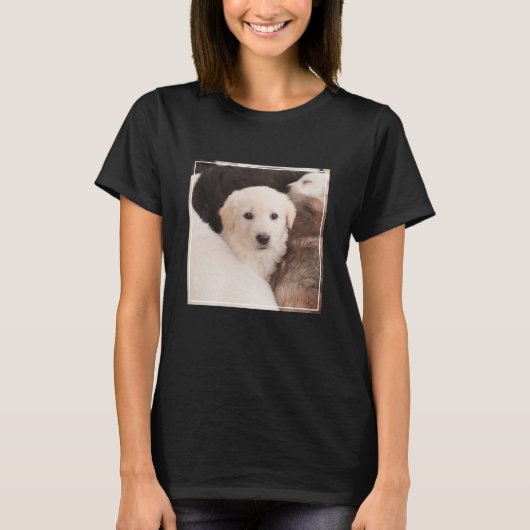 Kutest Baby Animals | Een klapstapel Puppies T-shirt (Voorkant)