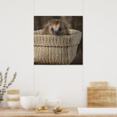 Kutest Baby Animals | Egel in een mand Poster (Keuken)