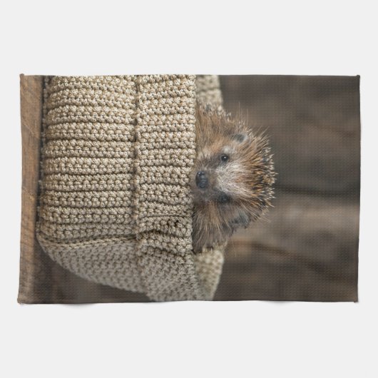 Kutest Baby Animals | Egel in een mand Theedoek (Horizontaal)