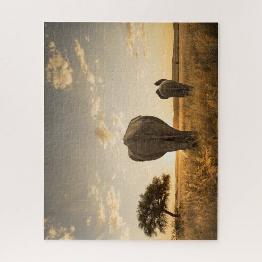 Kutest Baby Animals | Elephant Calf en moeder Legpuzzel (Verticaal)