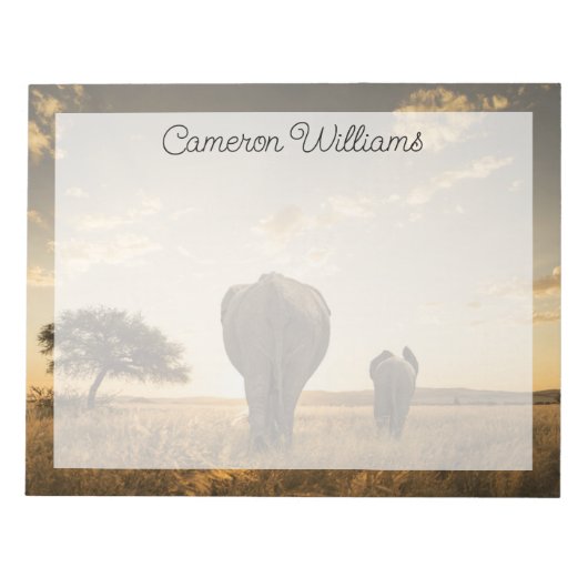 Kutest Baby Animals | Elephant Calf en moeder Notitieblok (Voorkant)