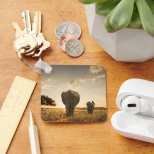 Kutest Baby Animals   Elephant Calf en moeder Sleutelhanger