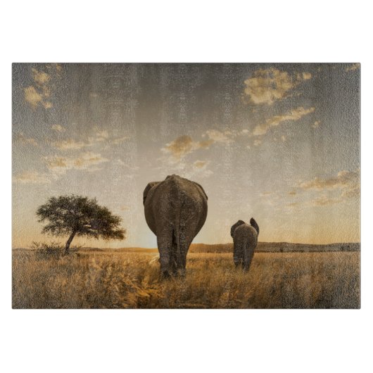 Kutest Baby Animals | Elephant Calf en moeder Snijplank (Voorkant)