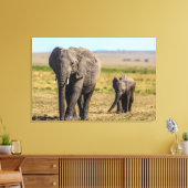 Kutest Baby Animals | Elephant Moeder & Baby Canvas Afdruk (Insitu (Woonkamer))