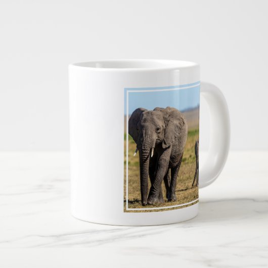 Kutest Baby Animals | Elephant Moeder & Baby Grote Koffiekop (Voorkant rechts)