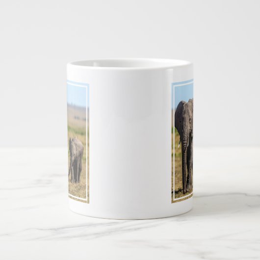 Kutest Baby Animals | Elephant Moeder & Baby Grote Koffiekop (Voorkant)