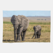 Kutest Baby Animals | Elephant Moeder & Baby Theedoek (Horizontaal)