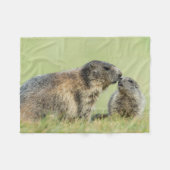 Kutest Baby Animals | Familie Alpine Marmot Fleece Deken (Voorkant (Horizontaal))