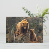 Kutest Baby Animals | Familie bruin Beer Bedankkaart (Staand voorkant)