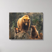 Kutest Baby Animals | Familie bruin Beer Canvas Afdruk (Voorkant)