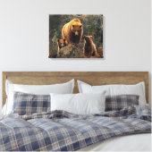 Kutest Baby Animals | Familie bruin Beer Canvas Afdruk (Insitu (Slaapkamer))