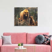 Kutest Baby Animals | Familie bruin Beer Canvas Afdruk (Insitu (Woonkamer))