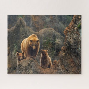 Kutest Baby Animals Familie bruin Beer Legpuzzel