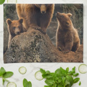 Kutest Baby Animals | Familie bruin Beer Theedoek (Gevouwen)