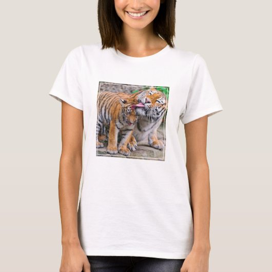 Kutest Baby Animals | Familie Siberië Tiger T-shirt (Voorkant)