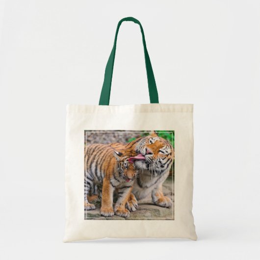 Kutest Baby Animals | Familie Siberië Tiger Tote Bag (Voorkant)