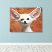 Kutest Baby Animals | Fennec Fox Pup Canvas Afdruk (Insitu (Houten vloer))