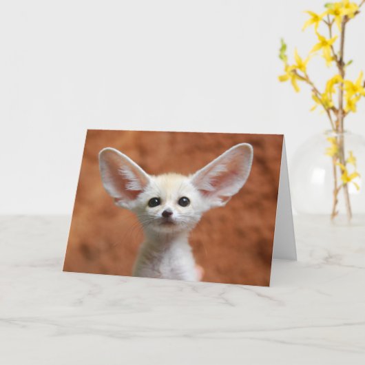 Kutest Baby Animals | Fennec Fox Pup Kaart (Gele Bloem)