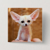 Kutest Baby Animals | Fennec Fox Vierkante Button 5,1 Cm (Voorkant)