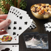 Kutest Baby Animals | Fluffy B&W Kitten Pokerkaarten (Insitu)