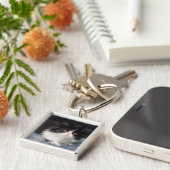 Kutest Baby Animals | Fluffy B&W Kitten Sleutelhanger (Zijkant)