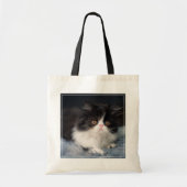 Kutest Baby Animals | Fluffy B&W Kitten Tote Bag (Voorkant)