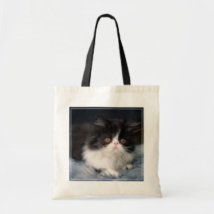Kutest Baby Animals   Fluffy B&W Kitten Tote Bag