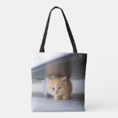 Kutest Baby Animals | Fluffy Oranje Kitten Tote Bag (Achterkant)