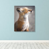 Kutest Baby Animals | Fox Portret Baby Canvas Afdruk (Insitu (Houten vloer))