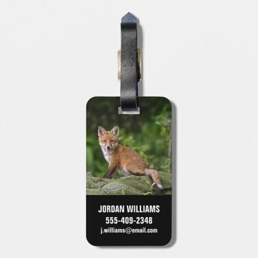 Kutest Baby Animals | Foxy Smile Bagagelabel (Achterkant verticaal)