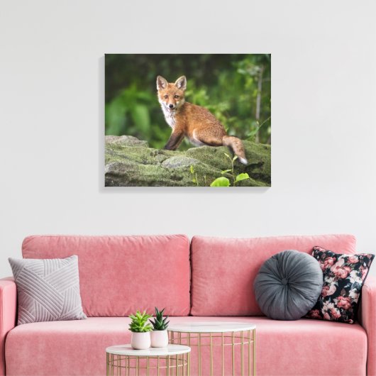 Kutest Baby Animals | Foxy Smile Canvas Afdruk (Insitu (Woonkamer))