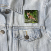 Kutest Baby Animals | Foxy Smile Vierkante Button 5,1 Cm (In situ)
