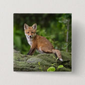 Kutest Baby Animals | Foxy Smile Vierkante Button 5,1 Cm (Voorkant)