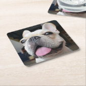 Kutest Baby Animals | Frans Bulldog Face Kartonnen Onderzetters (Schuin)