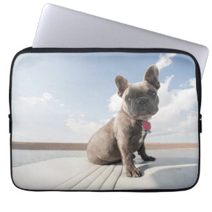 Kutest Baby Animals   Franse Bulldog Boating Laptop Sleeve