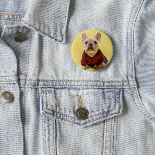 Kutest Baby Animals | Franse Bulldog Dpress Ronde Button 5,7 Cm (In situ)