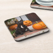 Kutest Baby Animals | Franse Bulldog Halloween Bier Onderzetter (Linkerzijde)