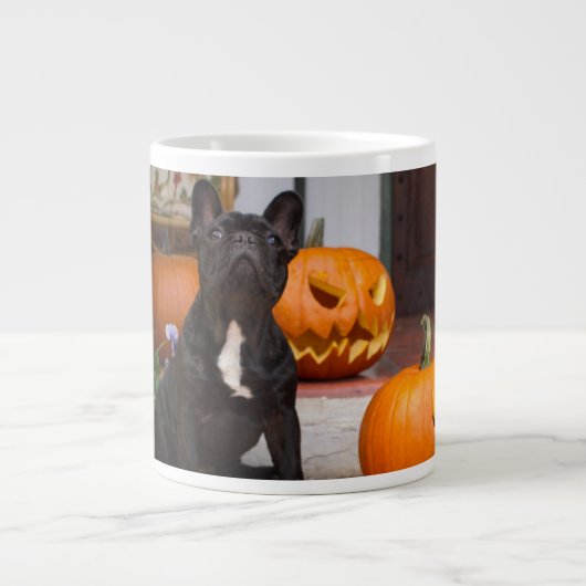 Kutest Baby Animals | Franse Bulldog Halloween Grote Koffiekop (Voorkant)