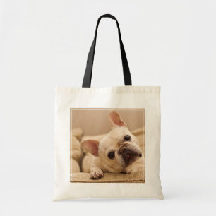 Kutest Baby Animals Franse Bulldog Head Tilt Tote Bag