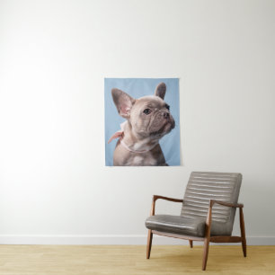 Kutest Baby Animals   Franse Bulldog Pink Bow Wandkleed