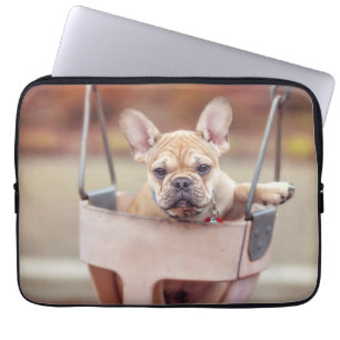 Kutest Baby Animals   Franse Bulldog Playground Laptop Sleeve