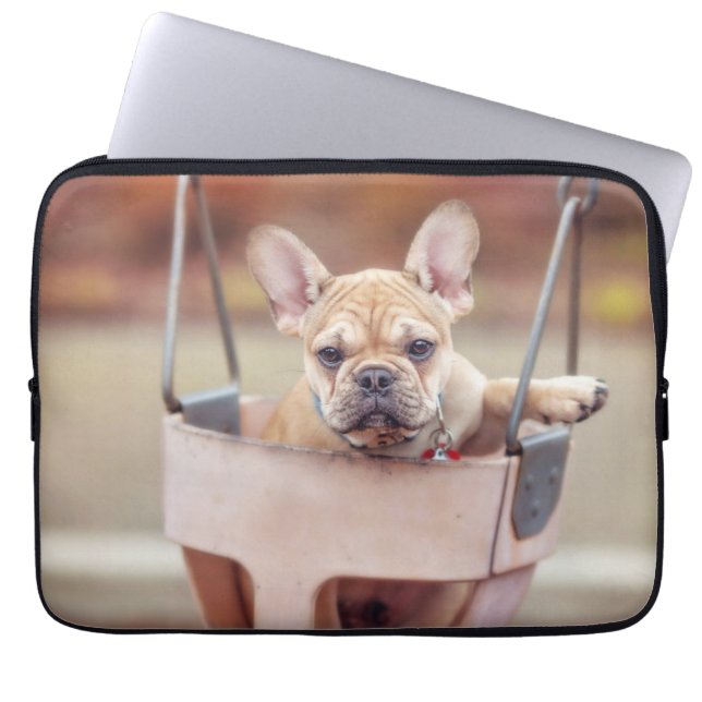 Kutest Baby Animals | Franse Bulldog Playground Laptop Sleeve (Voorkant)