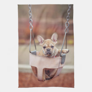 Kutest Baby Animals Franse Bulldog Playground Theedoek