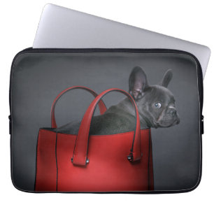 Kutest Baby Animals   Franse Bulldog Red Hand Bag Laptop Sleeve