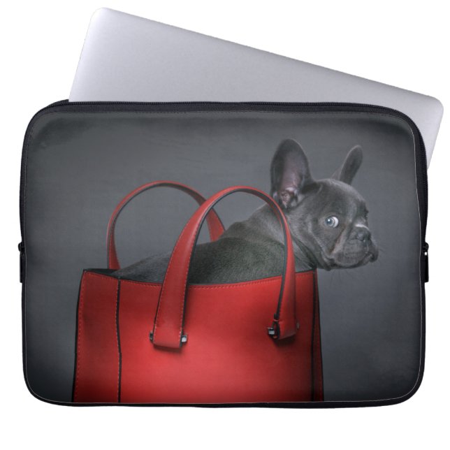 Kutest Baby Animals | Franse Bulldog Red Hand Bag Laptop Sleeve (Voorkant)